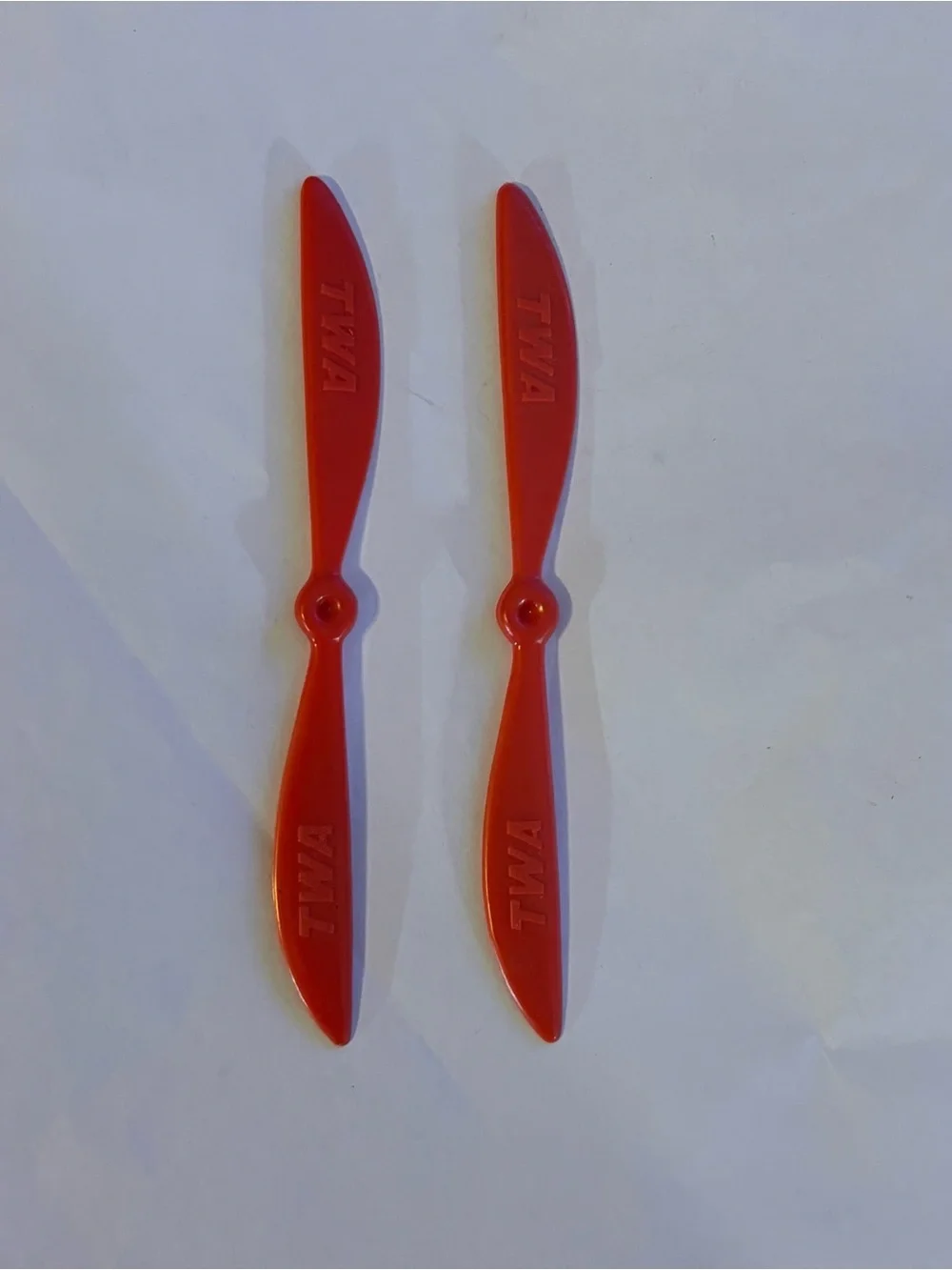 Vintage Red TWA Branded Plastic Propeller Cocktail Swizzle Sticks Pair